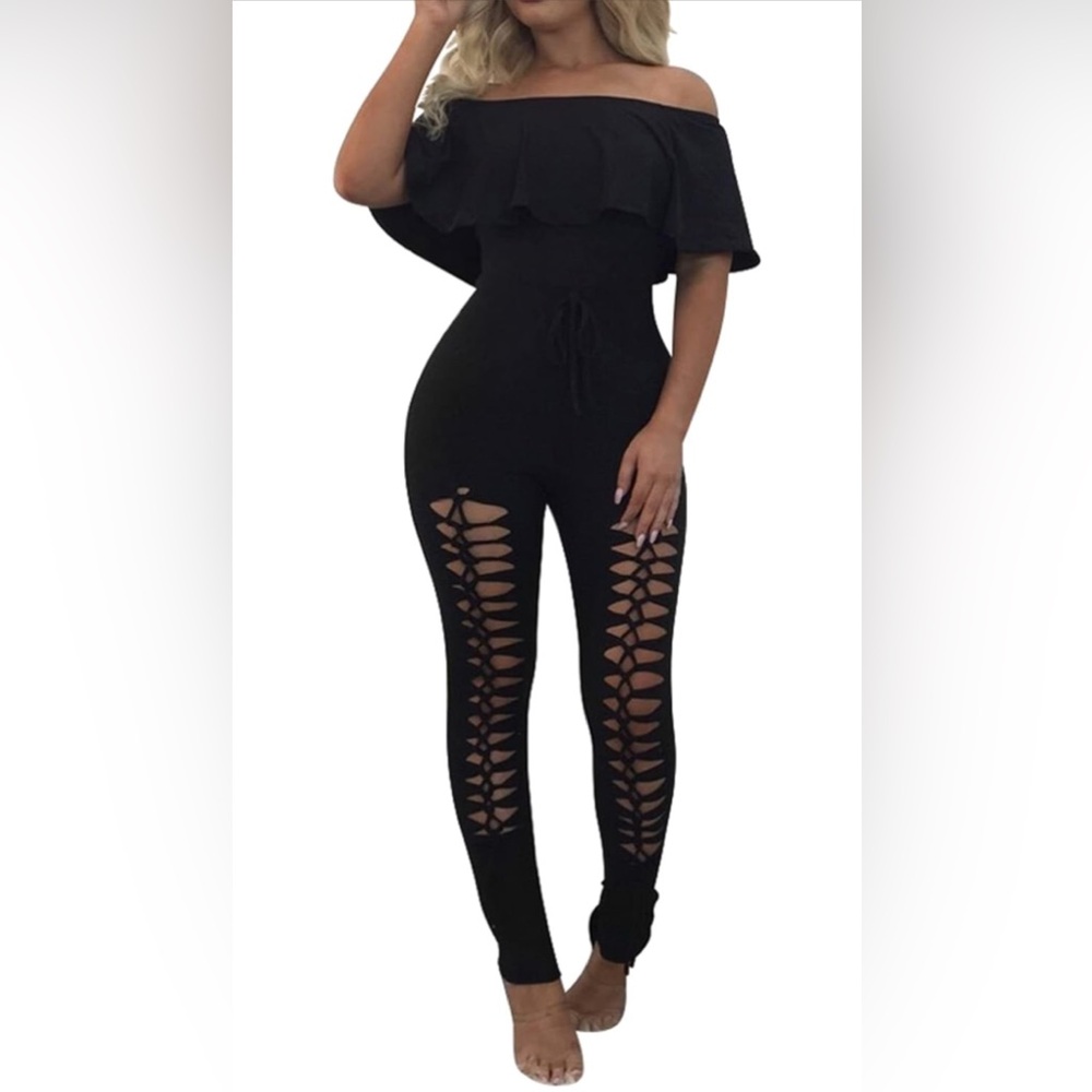 PRETTYGARDEN Women's Off Shoulder Bodycon Jumpsuit